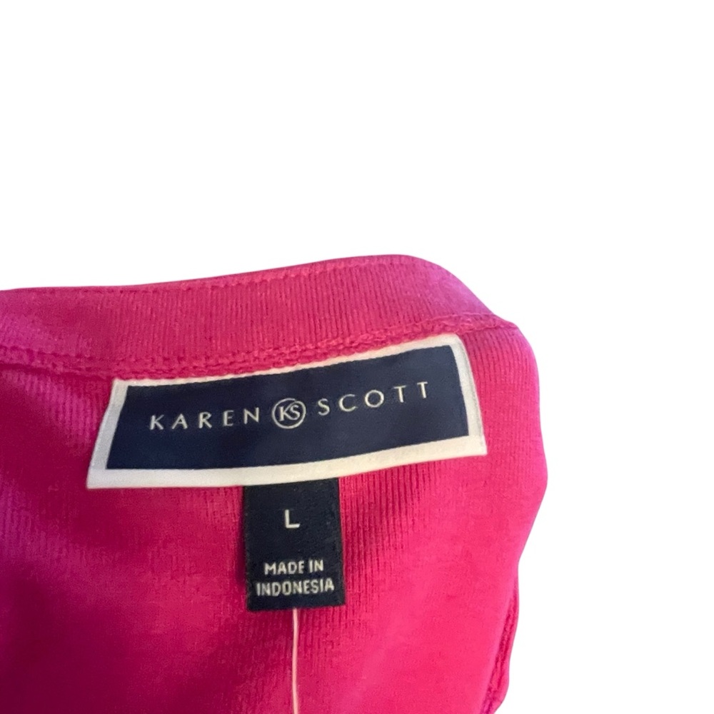 Karen Scott Fuchsia Short Sleeve Top - Picture 4 of 5